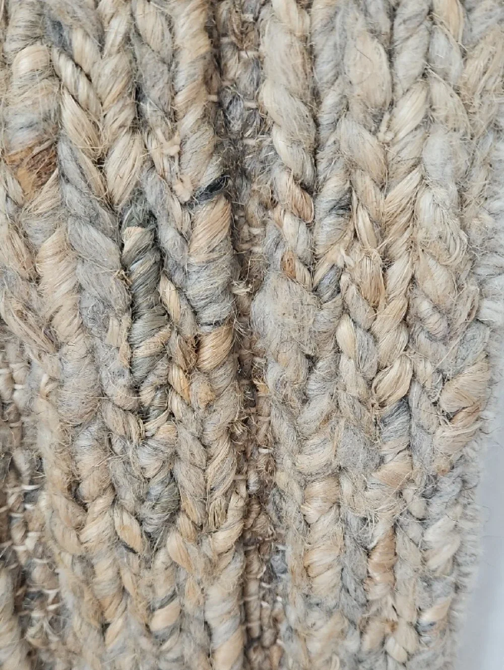 Pottery Barn Raymer Natural Fiber Braided Natural Taupe Jute Wool Accent Rug